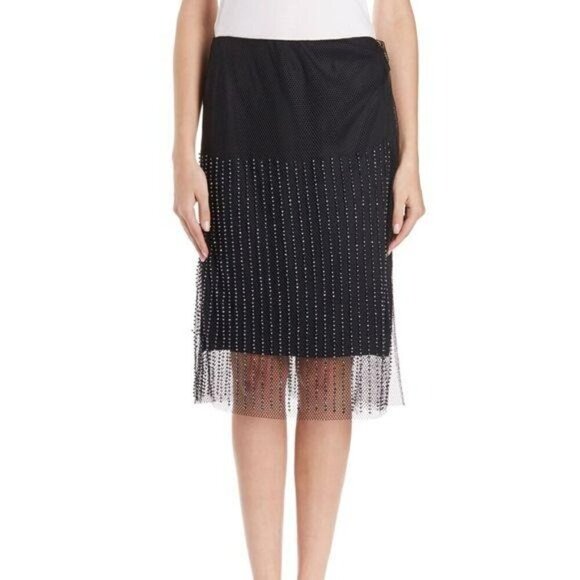 Dries Van Noten Overlay Skirt w/ Jet Beads SIZE 2 - Picture 1 of 6